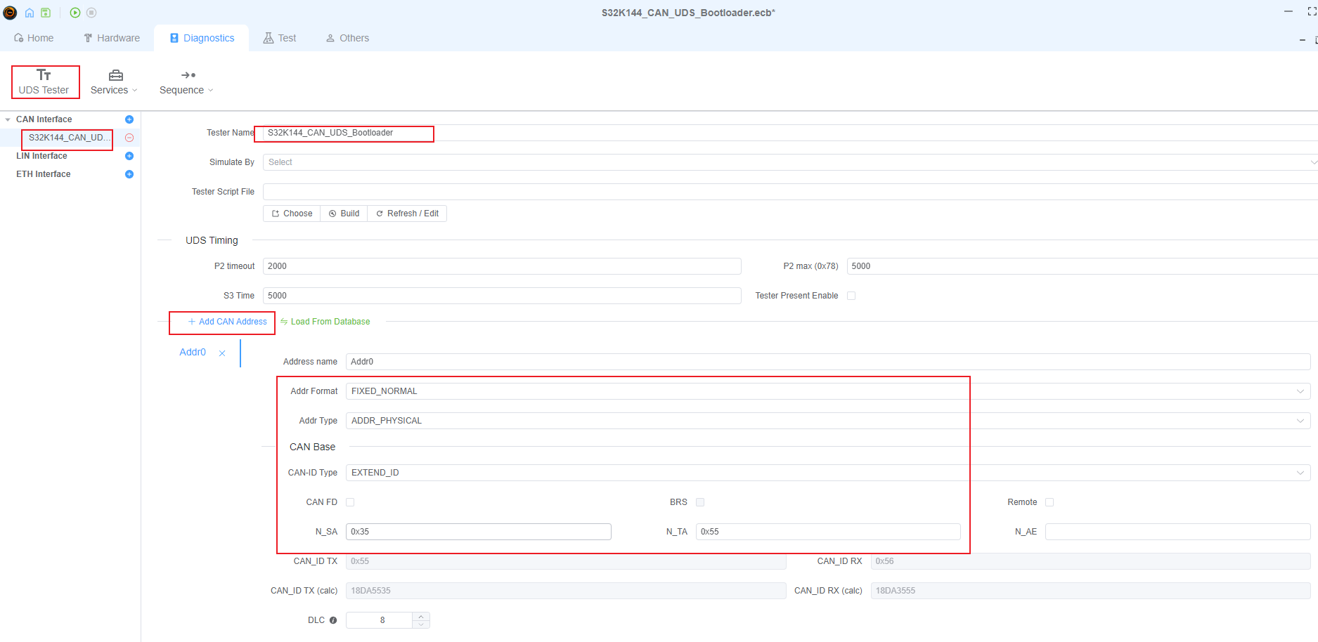 Addressing Mode Configuration