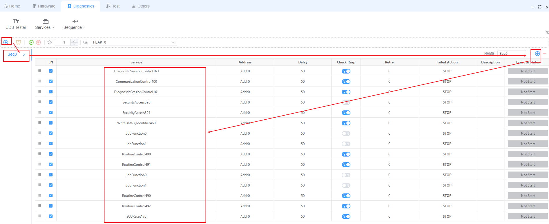 Sequence Configuration